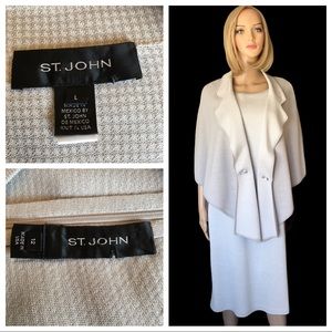 St. John grey cape dress size 12(L)